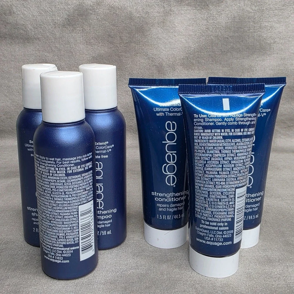 Aquage Strengthening Shampoo 2 oz (X3) & Conditioner 1.5 oz (X3) Travel Set